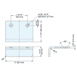 SNB-50 30mm Edge Pull, Satin Brass Alt 1 - Image