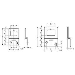 Stainless steel finish frame hanger with 3.1 x 16 screws included - Sugatsune