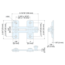 100mm Bar Latch, Polished Alt 4 - Image