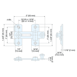 50mm Bar Latch, Polished Alt 4 - Image