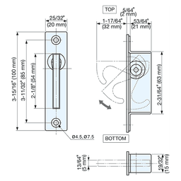 85mm Stainless Steel Hatch Pull, Satin Alt 1 - Image