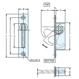 Sugatsune 68mm Hatch Pull with Stainless Steel Finish