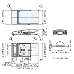 52mm Draw Latch, Satin/Polished Alt 4 - Image