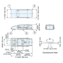 33.6mm Draw Latch, Satin/Polished Alt 4 - Image