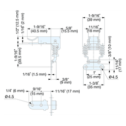 STF-A56AC 56mm Corner Fastener, Polished Alt 1 - Image