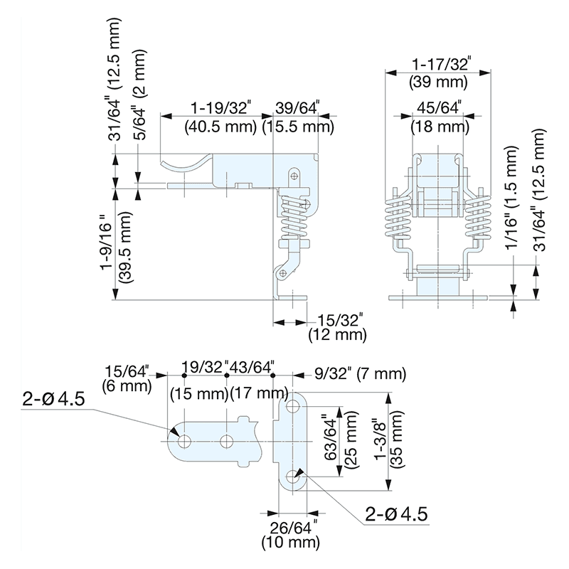 56mm Corner Fastener, Polished Alt 1 - Image
