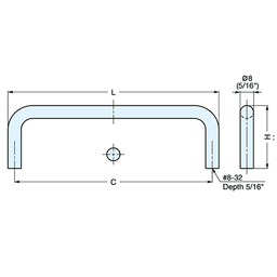 Sugatsune Stainless Steel Pull with 3-25/32" Center-to-Center