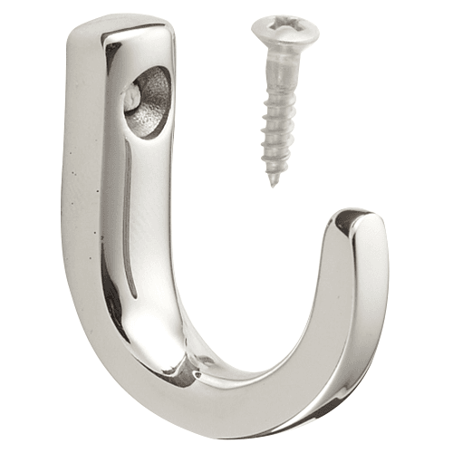 Stainless Steel J Hook with Mirror Finish, 30mm x 34mm by Sugatsune
