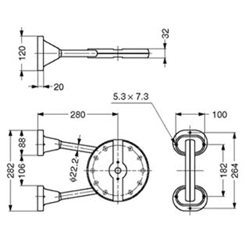 Sugatsune 282mm Rear Bracket for Tallman Hang, Gray Finish