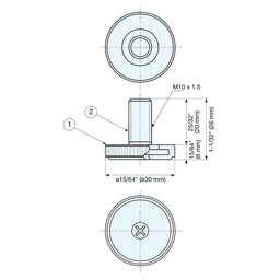 TG-30WT 26mm x 30mm Leveling Glide, Yellow Zinc Chromate Alt 4 - Image