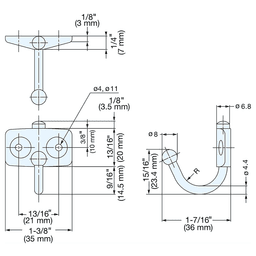 Swing Hook with Friction, Polished Main - Image