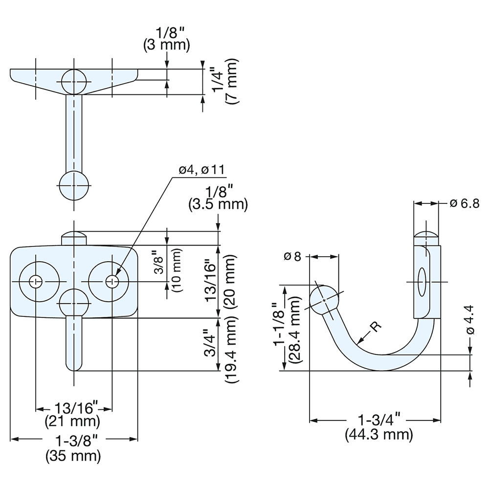 Stainless Steel Hook, Polished Alt 2 - Image