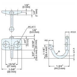 Stainless Steel Hook, Polished Alt 2 - Image