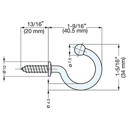 Screw-In Cup Hook, Polished Alt 2 - Image