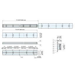 Drawer Slide with 198lb. Capacity, Full Extension, Stainless Steel, 32-15/16" Alt 1 - Image