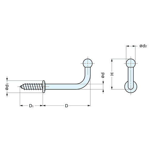 Sugatsune NSF approved utility hook in stainless steel with screws