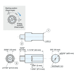 55mm Standard "H" Type Clockwise Damper, Plain Alt 1 - Image