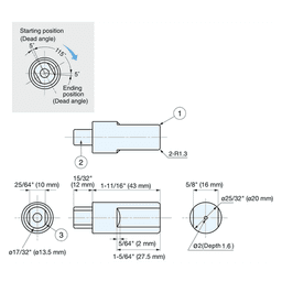 55mm Standard "M" Type Clockwise Damper, Plain Alt 1 - Image