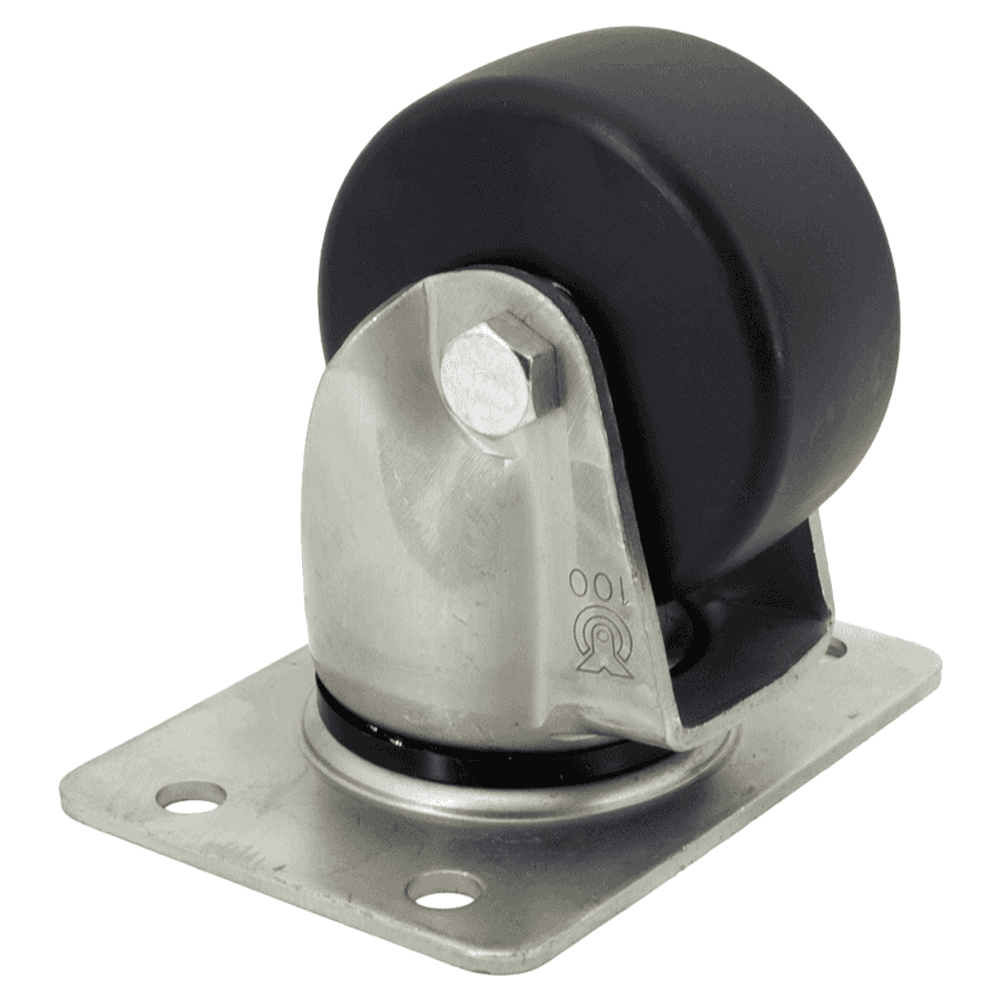140mm x 150mm Low Profile Heavy Duty Single Caster, Clear Zinc Chromate Alt 2 - Image