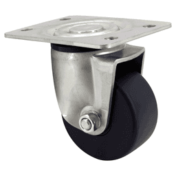 140mm x 150mm Low Profile Heavy Duty Single Caster, Clear Zinc Chromate Main - Image