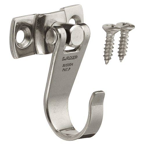 Sugatsune 28.9mm x 61mm Swing Hook in Satin Finish with 360&#730; Rotating Double Hook and 180&#730; Swivel