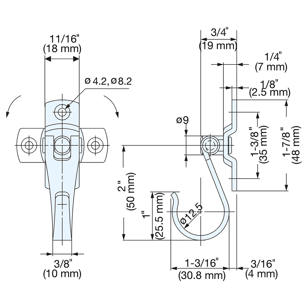 74mm Swivel Hook, Satin Alt 3 - Image