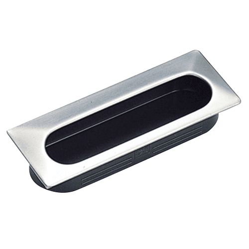 Satin/black Sugatsune flush pull for modern doors