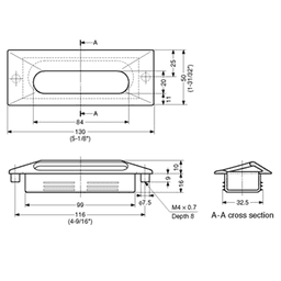 Sugatsune 4-9/16" Satin Nickel Flush Pull for Drawers