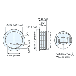 72mm Round Cable Grommet, Black Alt 4 - Image