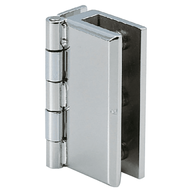 Glass Door Hinge, Inset, Polished - Main Image