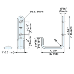 XL-SF 115mm Stainless Steel Hook, Satin Alt 1 - Image