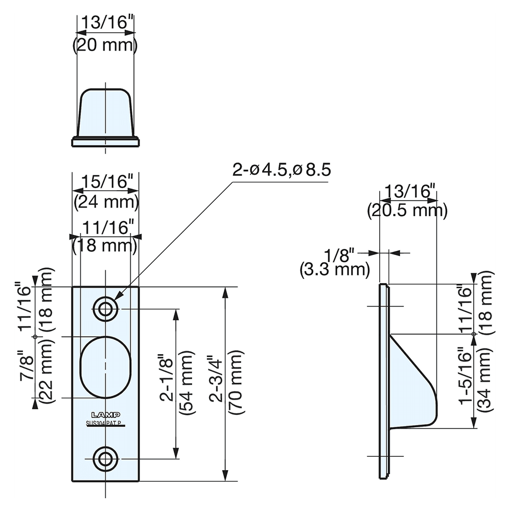 54mm Recessed Pull, Satin Alt 4 - Image