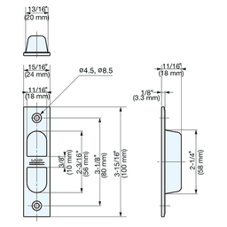 80mm Recessed Pull, Satin Alt 4 - Image