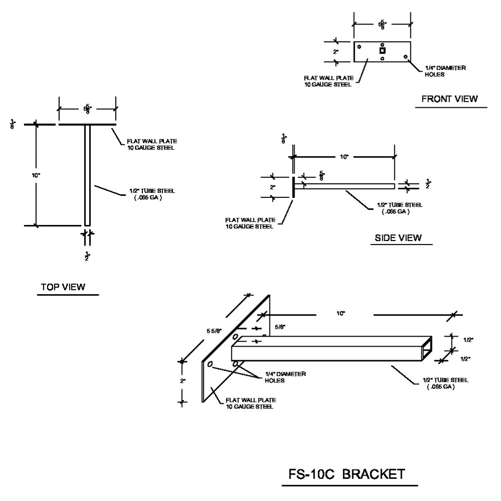 Floating shelf bracket for concrete walls - completely hidden by shelf