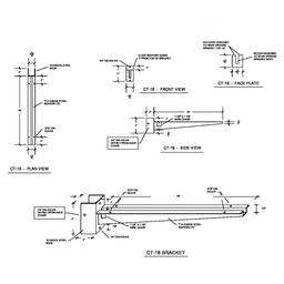 Wire management hole in black finish concealed floating countertop bracket - Stronghold Brackets