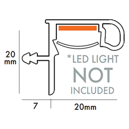 Gola 4.1m 1730 Upper Door Cabinet Channel Profile LED, Black Matte Alt 1 - Image