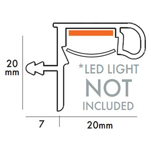 Gola 4.1m 1730 Upper Door Cabinet Channel Profile LED, Stainless Steel Alt 1 - Image