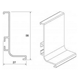 Gola 4.1m 8006 Horizontal L Channel Profile, Stainless Steel Alt 1 - Image