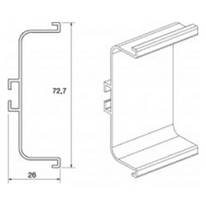 Gola 4.1m 8007 Horizontal C Channel Profile, Stainless Steel Alt 1 - Image