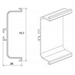 Gola 4.1m 8007 Horizontal C Channel Profile, Stainless Steel Alt 1 - Image