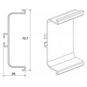 4000mm Gola Horizontal C Profile, Gold Brushed Anodized Alt 2 - Image