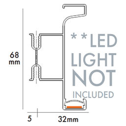 Gola 4.5m 8012 Vertical Double Door Channel Profile LED, Black Matte Alt 1 - Image