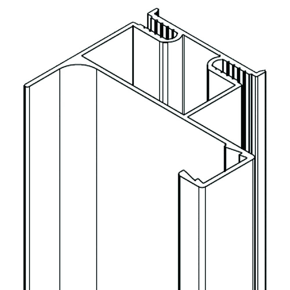 Gola 4.5m 8018 Vertical Single Door Channel Profile LED, Stainless Steel Main - Image
