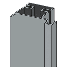 4000mm Gola Single Vertical Cabinet Profile, Gold Brushed Anodized Alt 1 - Image