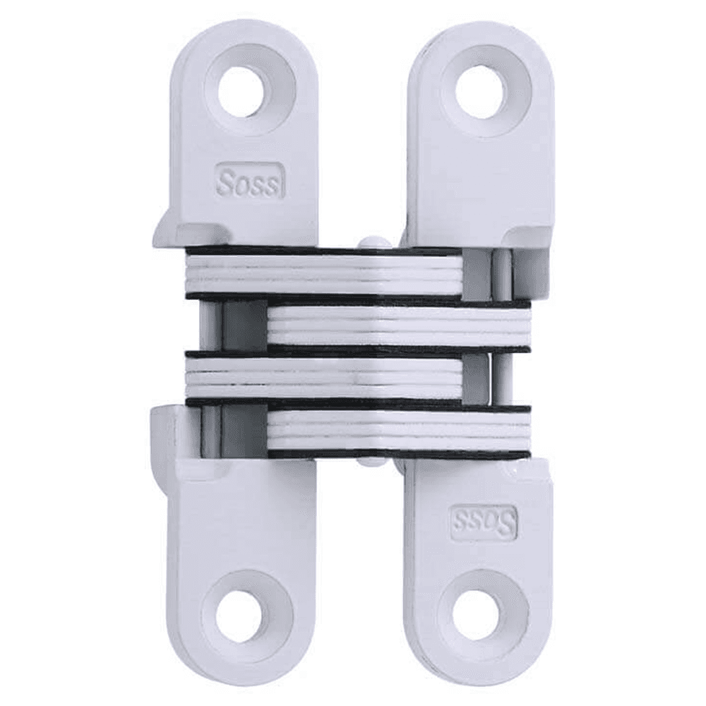 3/4" 204 Invisible 180° Opening Hinge, White E-Coat Main - Image