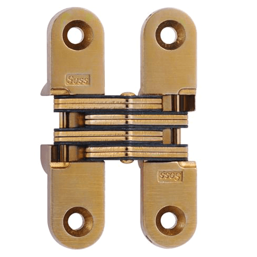 208 Medium-Duty Invisible 180&#730; Opening Hinge, Satin Brass - Main Image