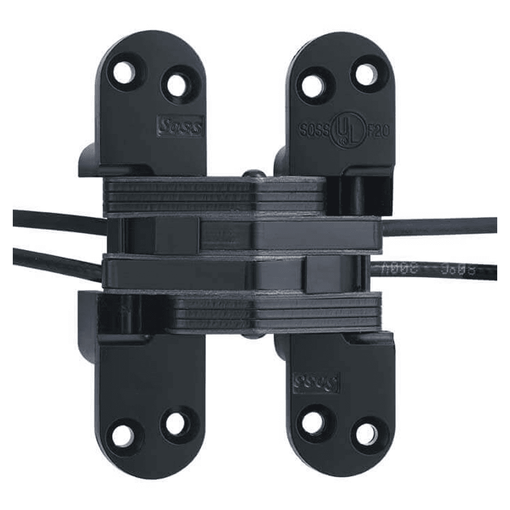 218PT Power Transfer Invisible Hinge, Black E-Coat Main - Image