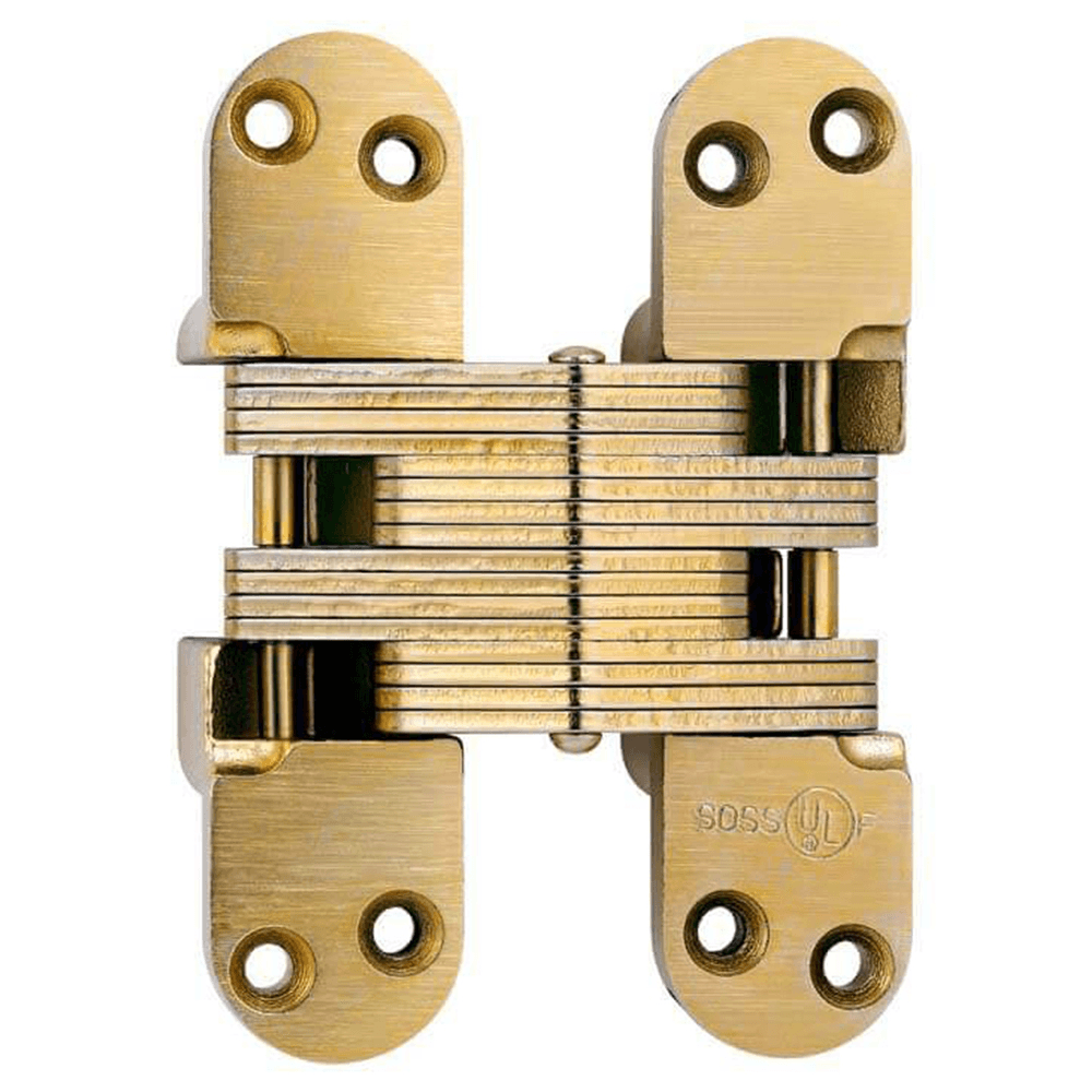 2" 220AS Alloy Steel Invisible Closing Hinge, Satin Brass Main - Image