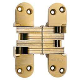 2" 220AS Alloy Steel Invisible Closing Hinge, Satin Brass Main - Image