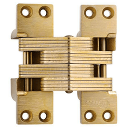 2" 420 Alloy Steel Invisible Hinge, Satin Brass Main - Image